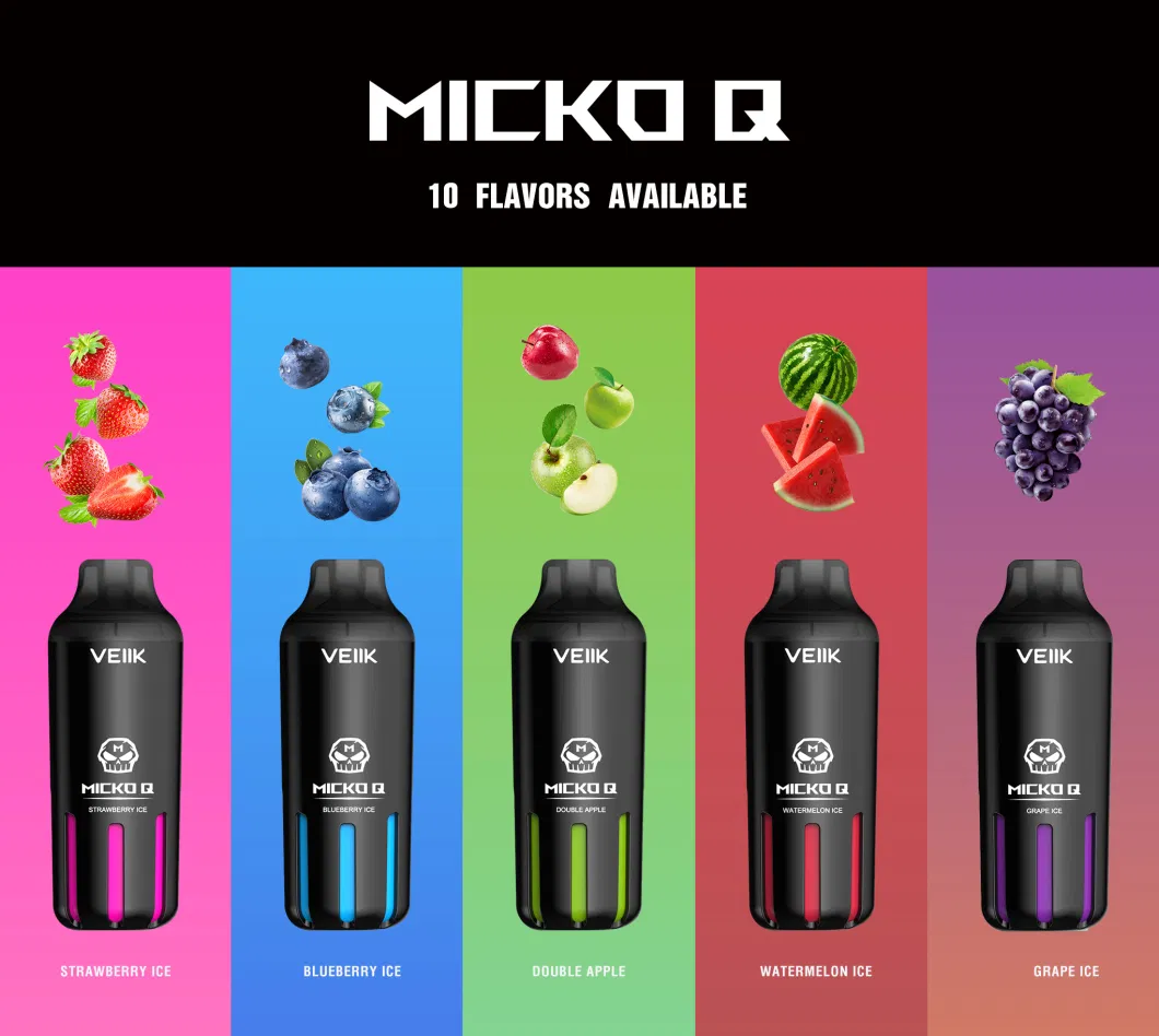 2023 Newest 5500 Puffs Fruits Flavors Big Puffs Veiik Micko Q Disposable Vape Pod